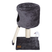 Charcoal Lite Cat Tree Cubby with Scratching Post